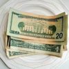 Plate of money.