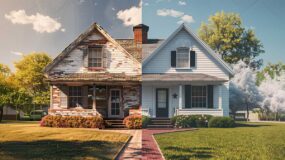 Before and after house.